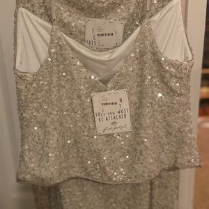 Free people two piece sequined dress